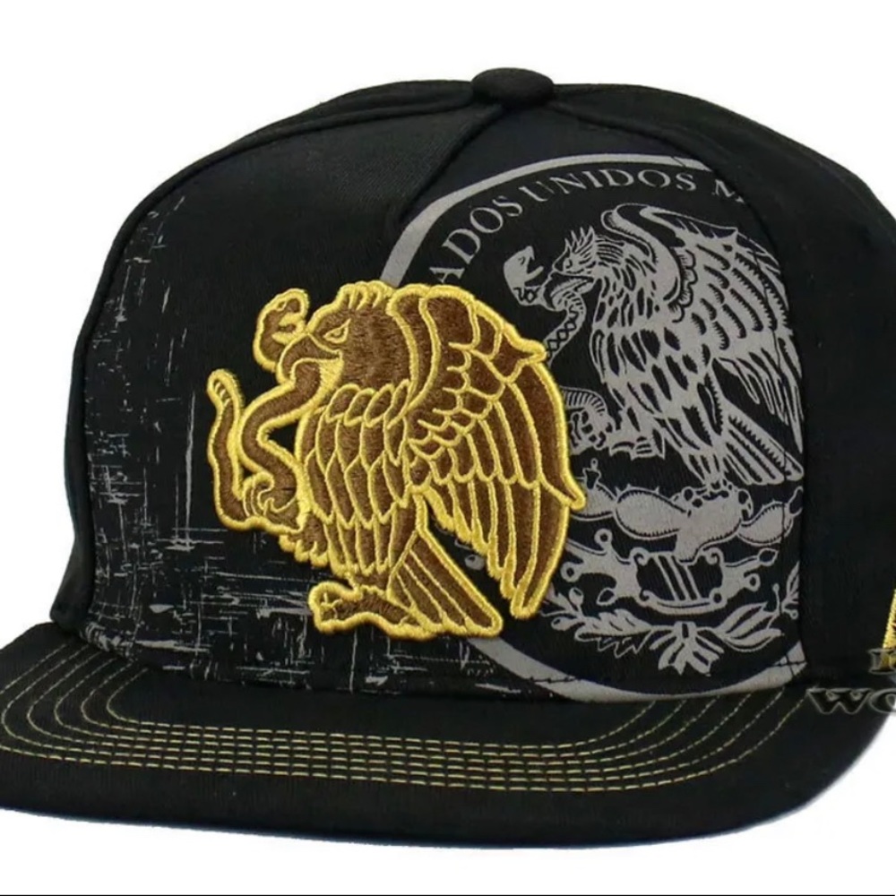 MEXICAN Hat MEXICO Eagle Aguila Federal Logo Snapback Flat Bill Baseball Cap